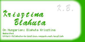 krisztina blahuta business card